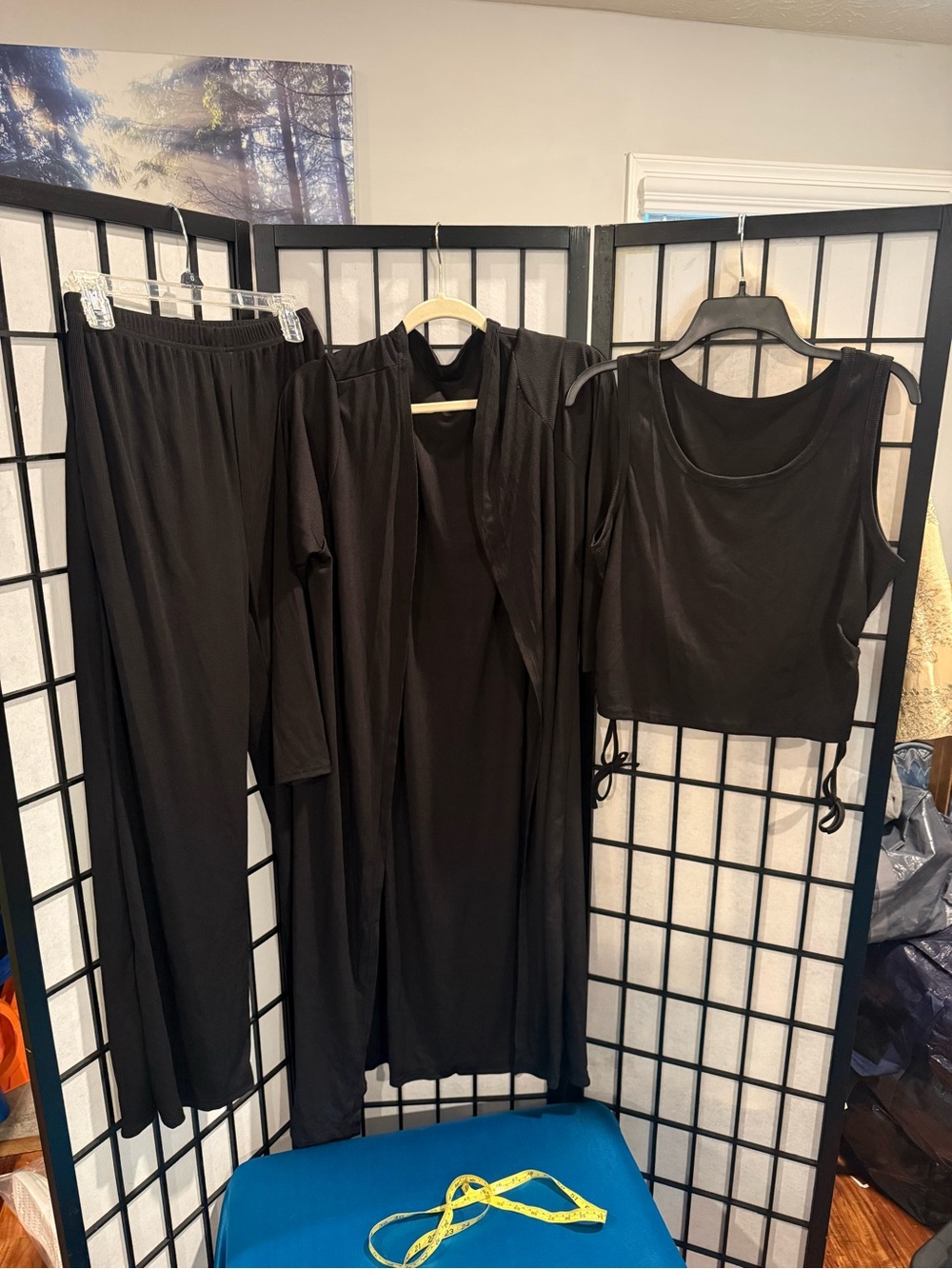 Black Women's 3 piece pant Set - Three-Piece Coordinated Outfit (G1)